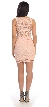 Form Fitting Sheer Lace Short Cocktail Party Dress — back in Peach