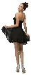 Strapless Ruched Bust Short Homecoming Bridesmaid Dress — back in Black