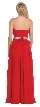 Strapless Pleated Jewel Waist Long Formal Bridesmaid Dress — back