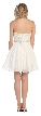 Strapless Lace Bust Short Homecoming Party Dress — back in Off White