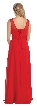 Mesh Neck Ruched Bust Long formal Bridesmaid Dress — back in Red