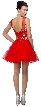 Boat Neck Sheer Sequins Mesh Top Short Baby Doll Dress — back