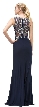 Bejeweled Top Sheer Waist Floor length Prom Dress — back