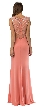 Jewel Accents Sheer Back & Neck Long Formal Prom Dress — back