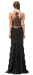 Bejeweled Sheer Mesh Top Floor Length Formal Prom Dress — back