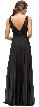 Lace Top Embellished Waist Long Formal Evening Dress — back in Black