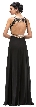 Sheer Mesh Beaded Lace Bodice Long Formal Prom Dress — back