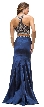 Racerback Bejeweled Top Taffeta Skirt Two Piece Prom Dress — back