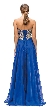 Strapless Lace Embroidered Bodice Long Formal Prom Dress — back