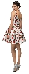 V-Neck Rose Print Jewel Waist Short Homecoming Dress — back
