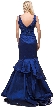 V-neck Lace Bodice Layered Skirt Formal Long Prom Dress — back