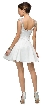 Jeweled Cap Sleeves Flared Short Homecoming Party Dress — back in White
