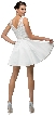 Lace Bodice Beaded Waist Short Homecoming Graduation Dress — back in Off White