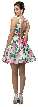 Floral Print Cut-Out Back Sleeveless Short Homecoming Dress — back