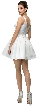 V-Neck Fit & Flare Short Homecoming Party Dress — back in Off White