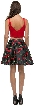 Cherry Print Short Two Piece Party Homecoming Dress — back in Black/Cherry