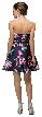 Strapless Sweetheart Neck Rose Print Short Homecoming Dress. — back