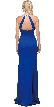 Jeweled Collar Cut Out Back Long Jersey Prom Dress — back in Royal Blue