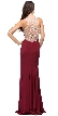 Rhinestones Mesh Neck & Back Long Formal Prom Dress — back