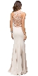 Rhinestones Mesh Neck & Back Long Formal Prom Dress — back in Champaign