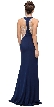 Embellished Mesh Accent Racerback Long Evening Prom Dress — back