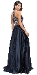 Beaded Racer Back Top Satin Long Prom Two-piece Dress — back