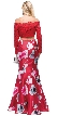 Off-the-Shoulder Lace Top Floral Skirt Two Piece Prom Dress — back