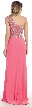 One Shoulder Web Beaded Pattern Long Prom Pageant Dress — back