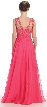 Floral Lace Bust Full Length Formal Prom Dress — back