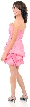 Short Strapless Party Prom Dress with Flower Applique — back