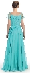 Short Sleeves Twist Knot Bust Long Formal MOB Dress — back