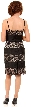 Pleated and Frilly Cocktail Dress — back in Black/Nude