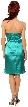 Pleated Bodice Cocktail Dress with Sash and Brooch Applique — back