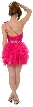 One Shoulder Tiered Skirt Mesh Short Prom Dress  — back in Fuchsia