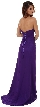 Strapless Long Bridesmaid Dress with Ruffled Side Slit  — back in Purple