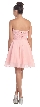 Strapless Shirred Beaded Bust Short Formal Prom Dress — back
