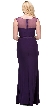 Round Neck Bejeweled Waist Long Formal Bridesmaid Dress — in Egg Plant