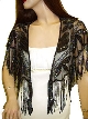 Sequin Beaded Collar Scarf (Black/Gray) — back