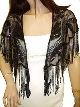 Sequin Beaded Collar Scarf (Black/Silver) — back