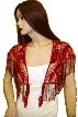 Sequin Beaded Collar Scarf (Red/Red) — back