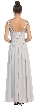 V-Neck Bejeweled Bust & Shoulders Long Formal Evening Dress — back in Silver