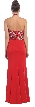 Halter Neck Rhinestones Bust Flared Skirt Long Prom Dress — back