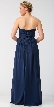 Strapless Pleated Bust Bow Waist Long Bridesmaid Dress — back