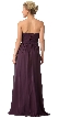 Strapless Shirred Bust Ruffled Skirt Long Bridesmaid Dress — back in Eggplant