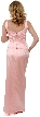 Satin Beaded Full Length Bridesmaid Dress — back
