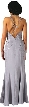 Criss Crossed Beaded Dress with Flare Skirt — back