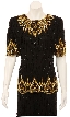Sequin Flower Bud Two Piece Formal Gown — in closeup