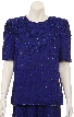 Two Piece Fully Sequined Blouse and Skirt Set  — in closeup
