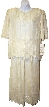 Half Sleeves Tea Length Formal Sequined Two Piece Dress