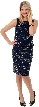 Round Neck Sleeveless Sequined Blouse and Straight Skirt